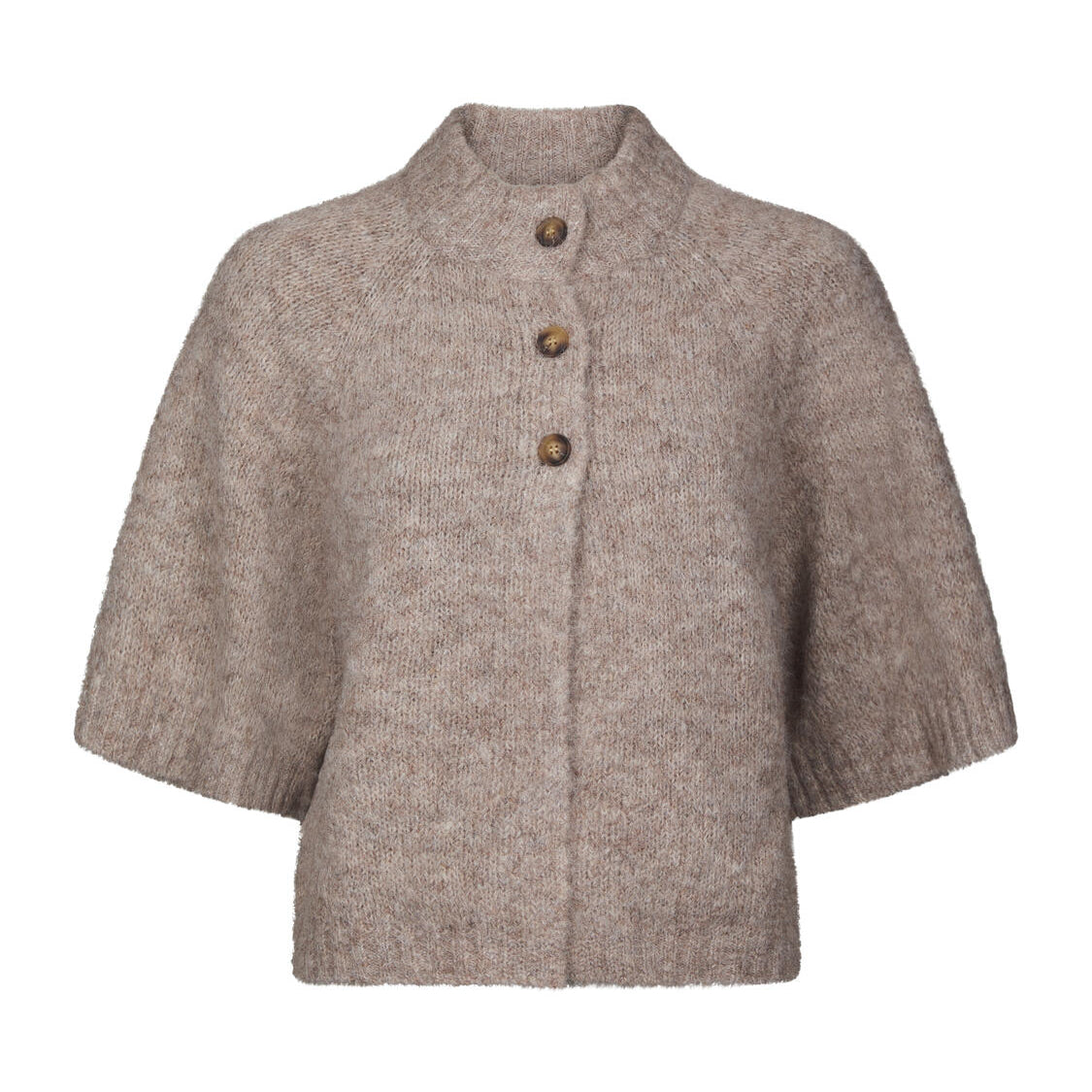 Menuta Fluffy Knit cardigan - Beige Melange